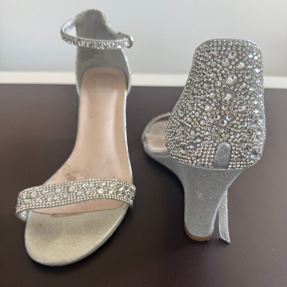 Women’s Glitter Block Heel Sandals – Size 7.5 - Picture 1 of 10